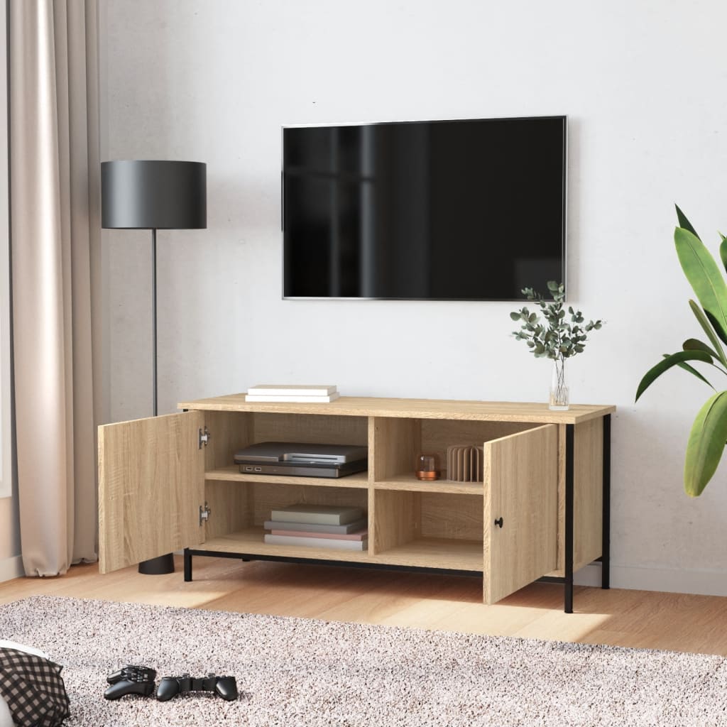 Tv-meubel met deuren 60x35x45 cm bewerkt hout