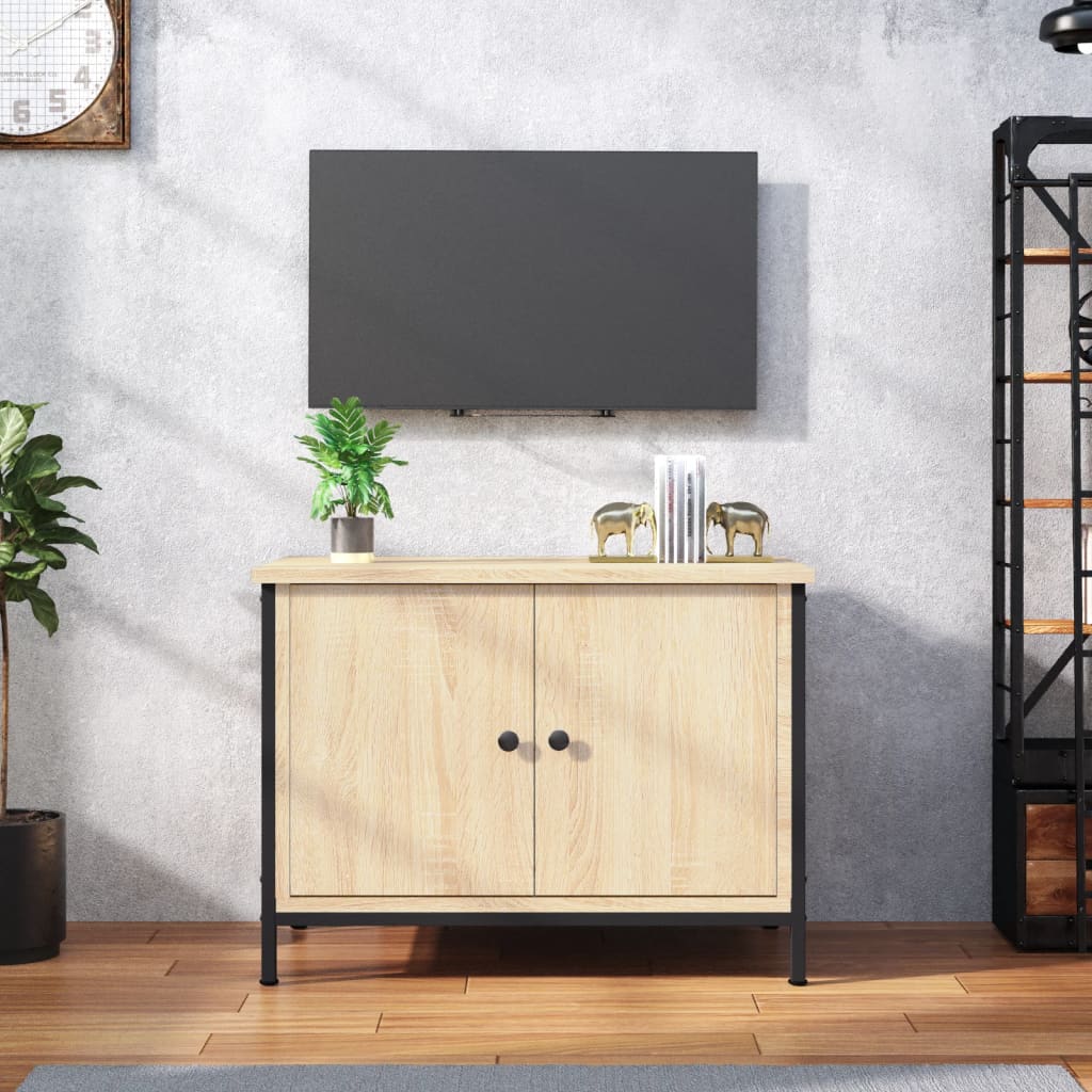 Tv-meubel met deuren 60x35x45 cm bewerkt hout