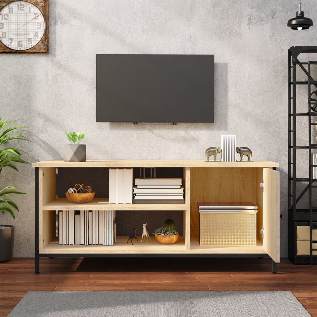 Meuble TV 100x40x45 cm en bois travaillé