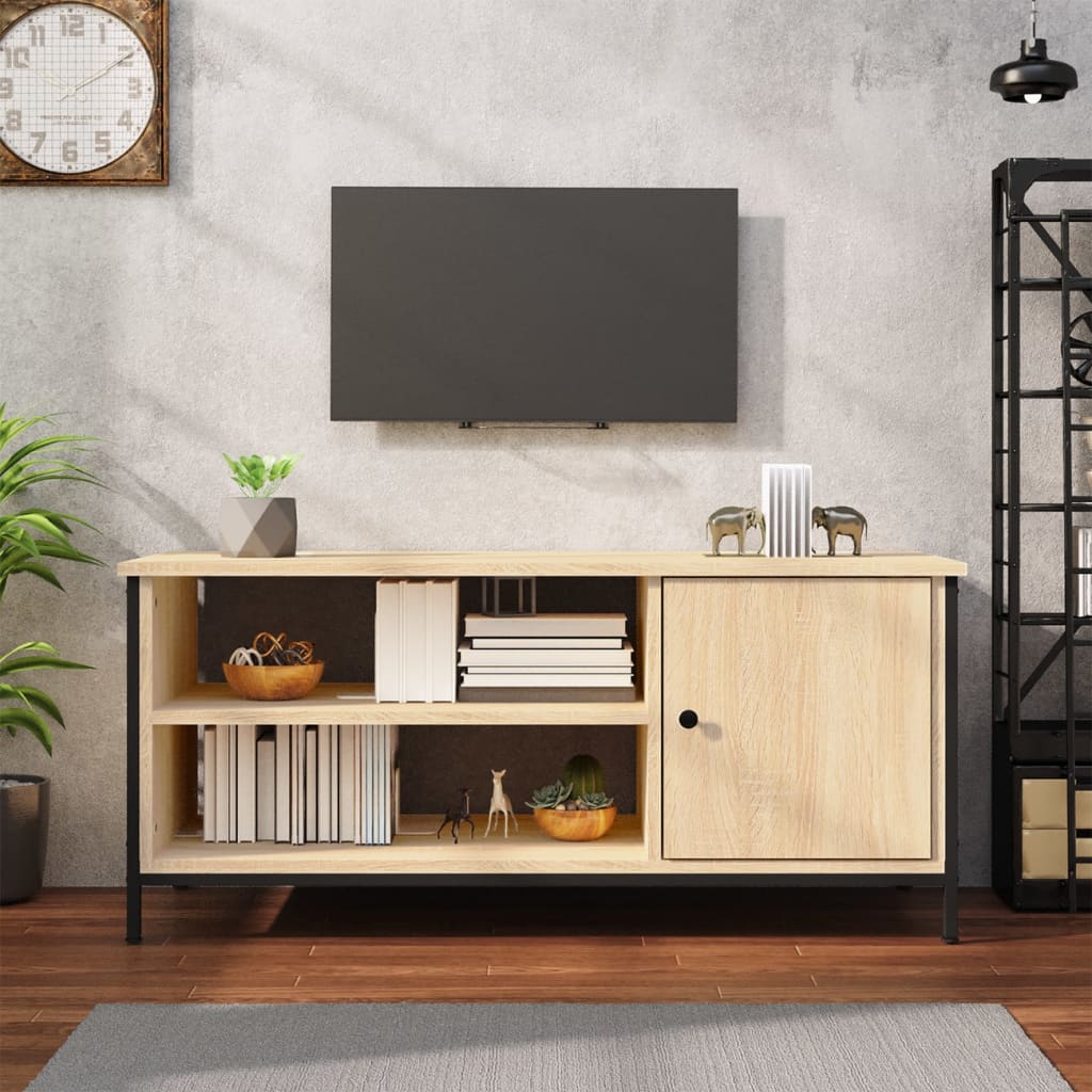 Meuble TV 100x40x45 cm en bois travaillé