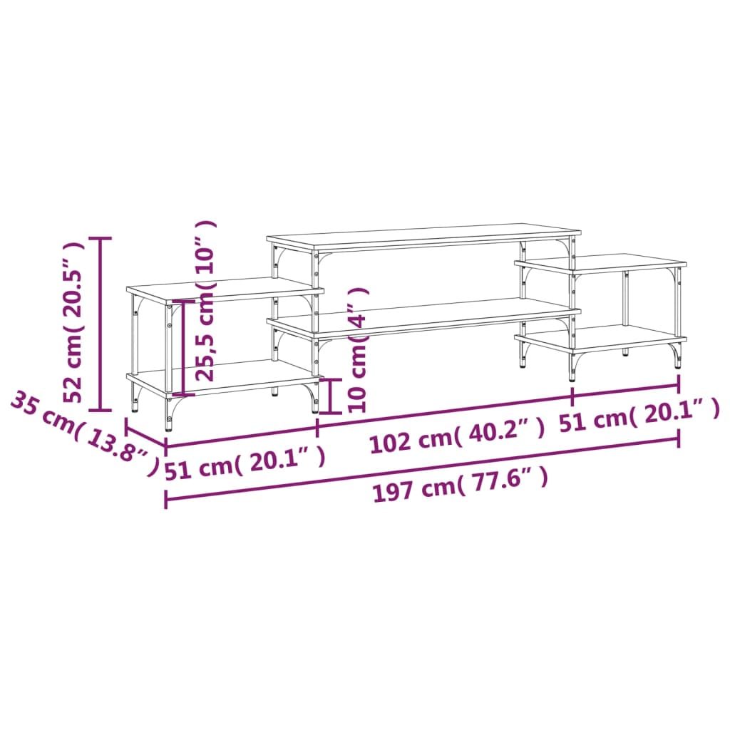 Tv-meubel 157x35x52 cm bewerkt hout eikenkleurig