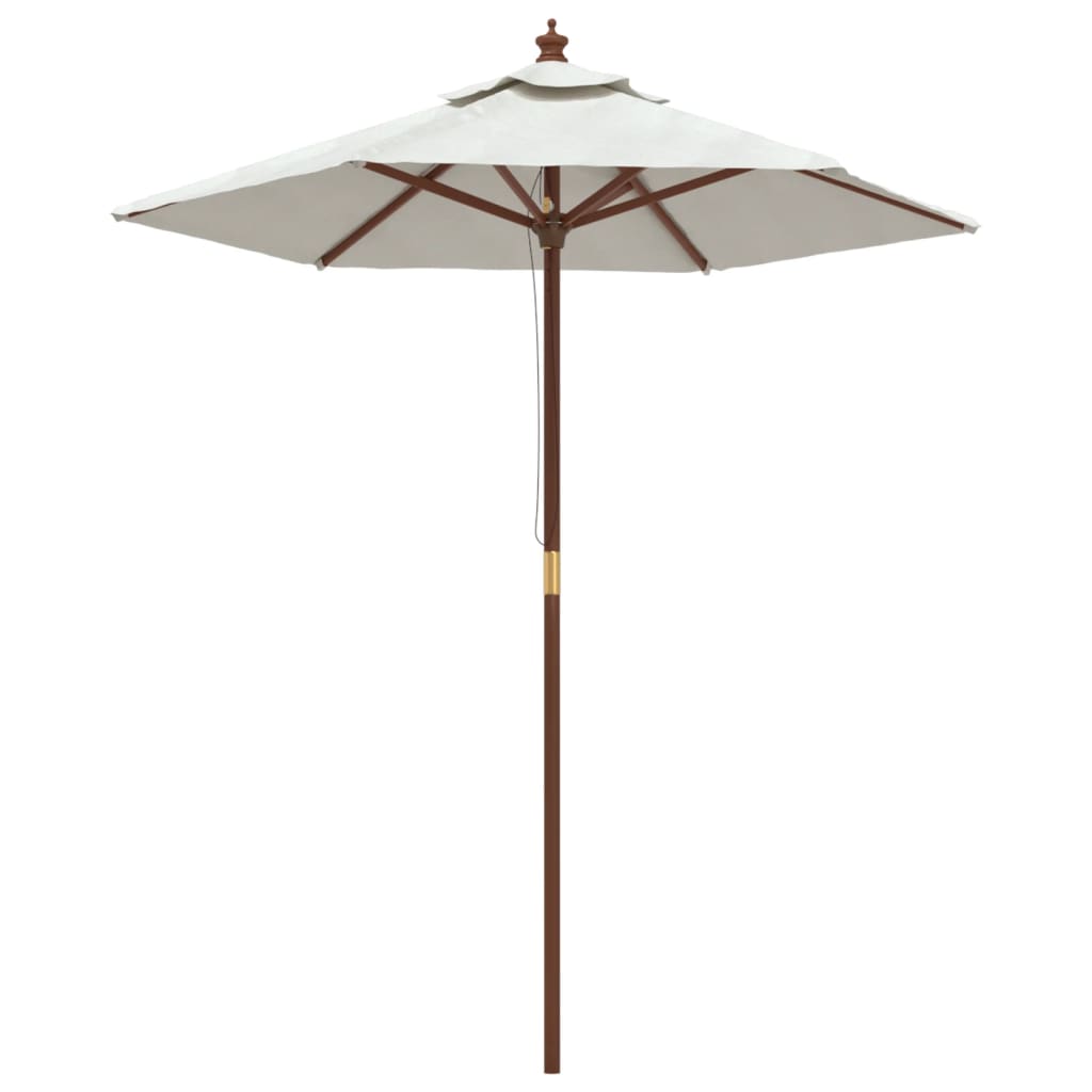 Parasol met houten paal 196x231 cm terracottakleurig