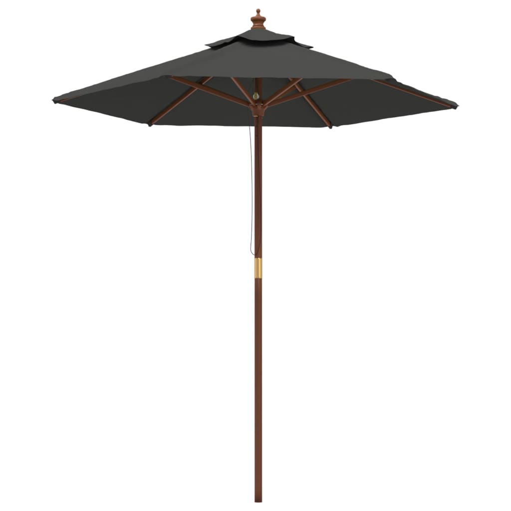 Parasol met houten paal 196x231 cm terracottakleurig