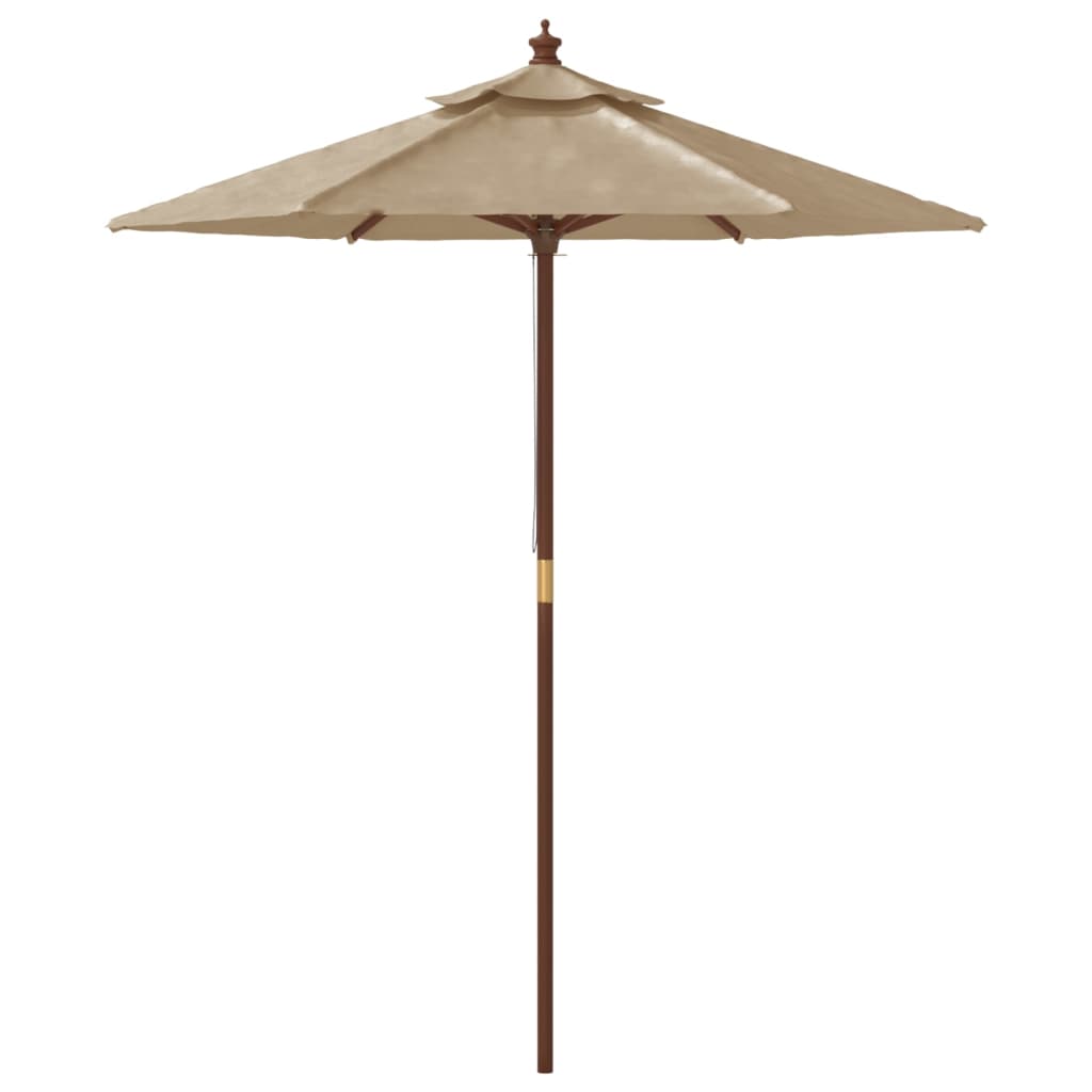 Parasol met houten paal 196x231 cm terracottakleurig