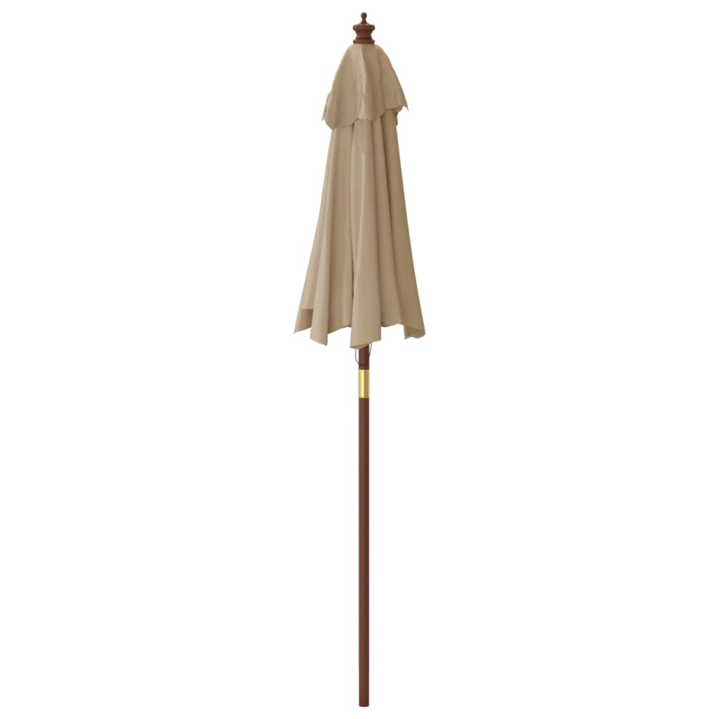 Parasol met houten paal 196x231 cm terracottakleurig