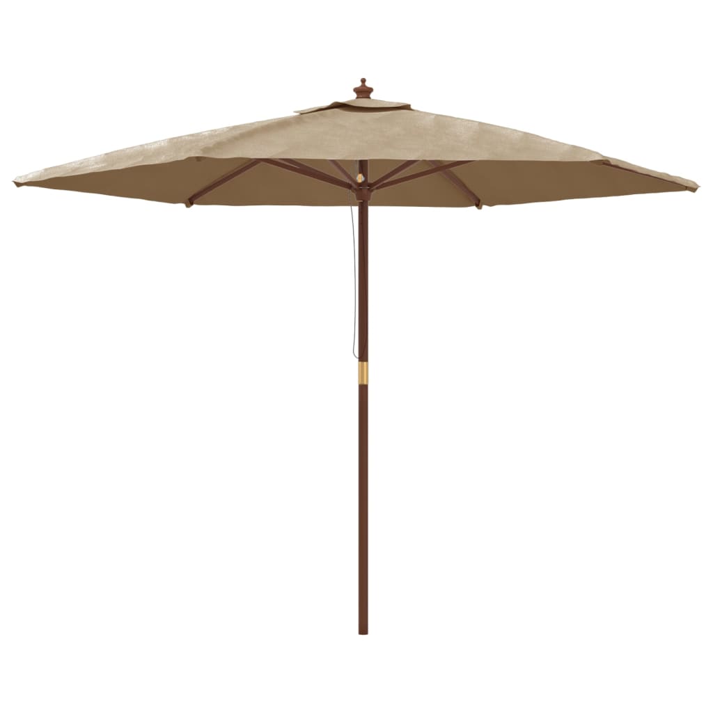 Parasol met houten paal 299x240 cm terracottakleurig