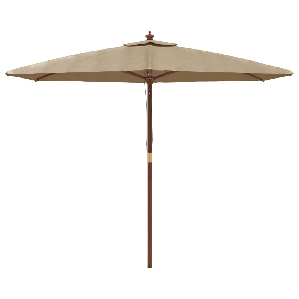 Parasol met houten paal 299x240 cm terracottakleurig