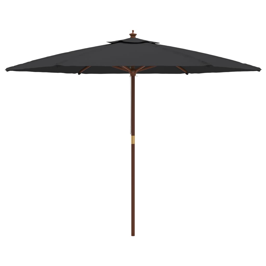 Parasol met houten paal 299x240 cm terracottakleurig