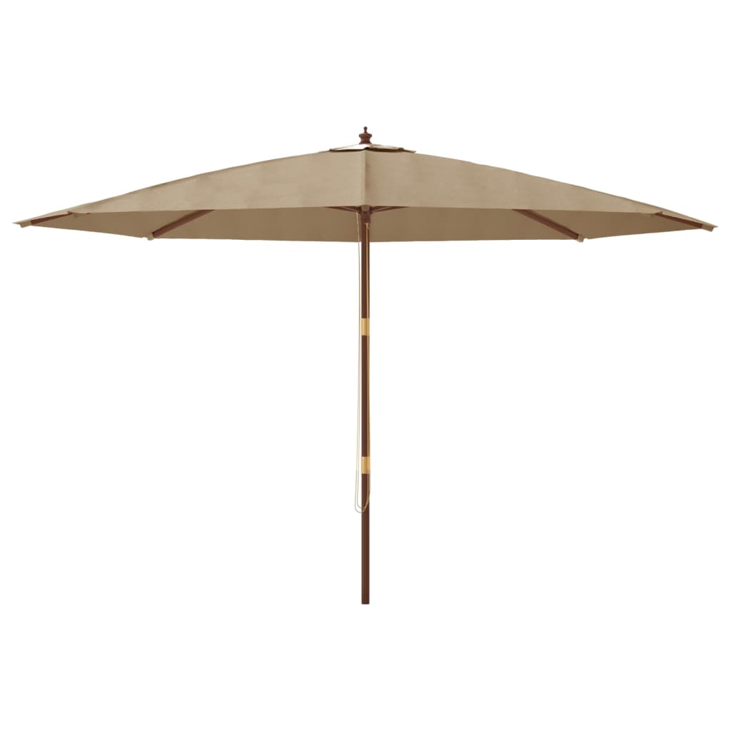 Parasol met houten paal 400x273 cm taupe