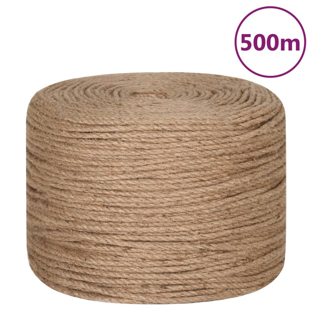 Corde de 50 m de long en jute de 6 mm d'épaisseur