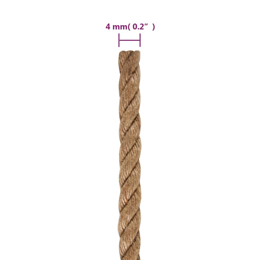 Corde de 50 m de long en jute de 6 mm d'épaisseur