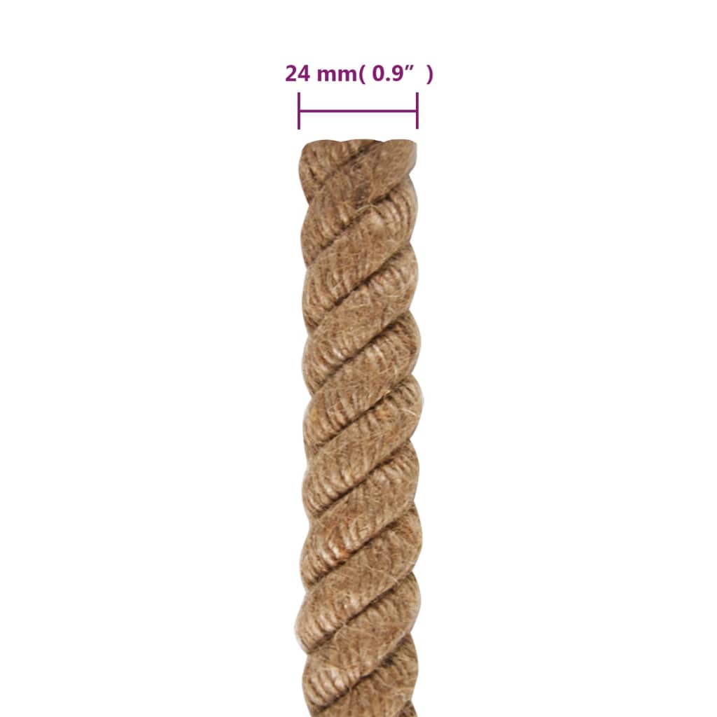 Corde de 50 m de long en jute de 6 mm d'épaisseur