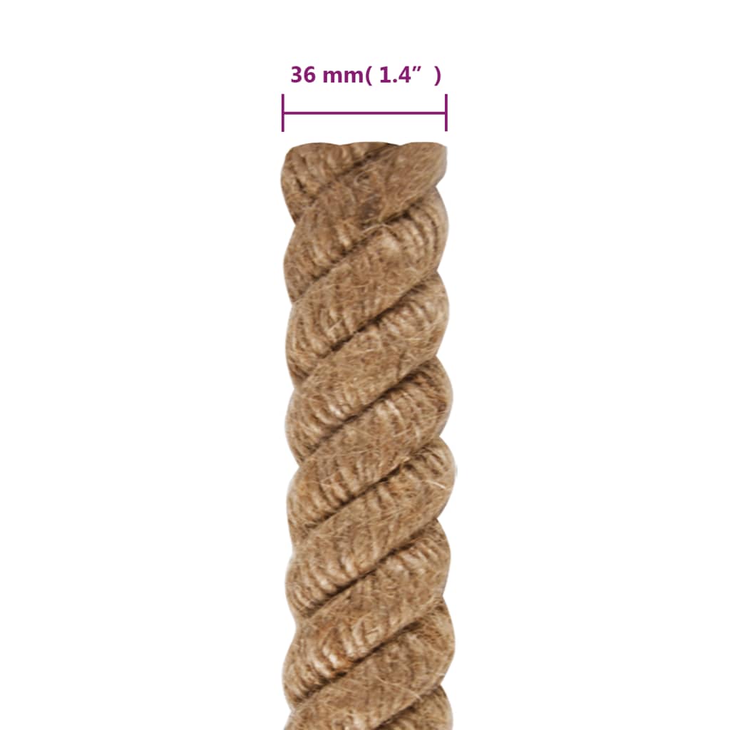 Corde de 25 m de long en jute de 36 mm d'épaisseur