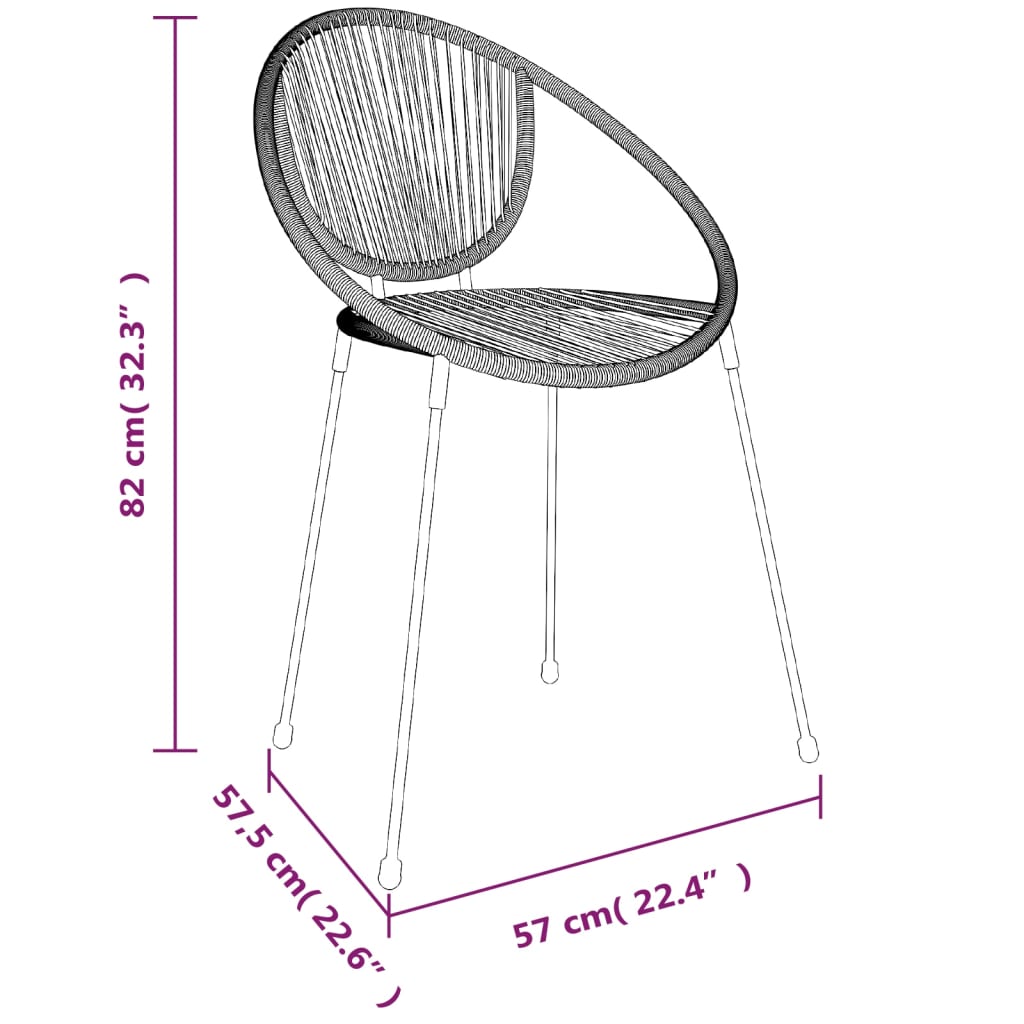 3-delige Tuinset zwart