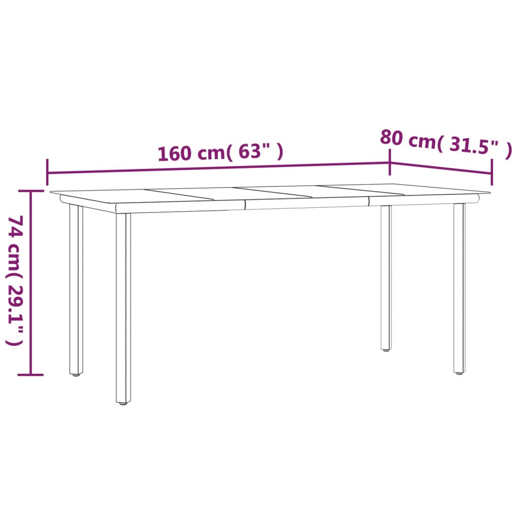 7-delige Tuinset PVC-rattan zwart