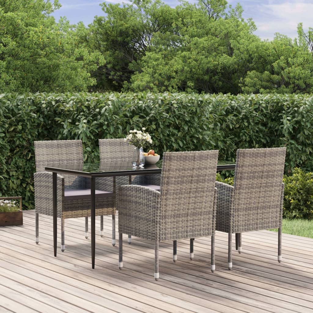 5-delige Tuinset met kussens poly rattan