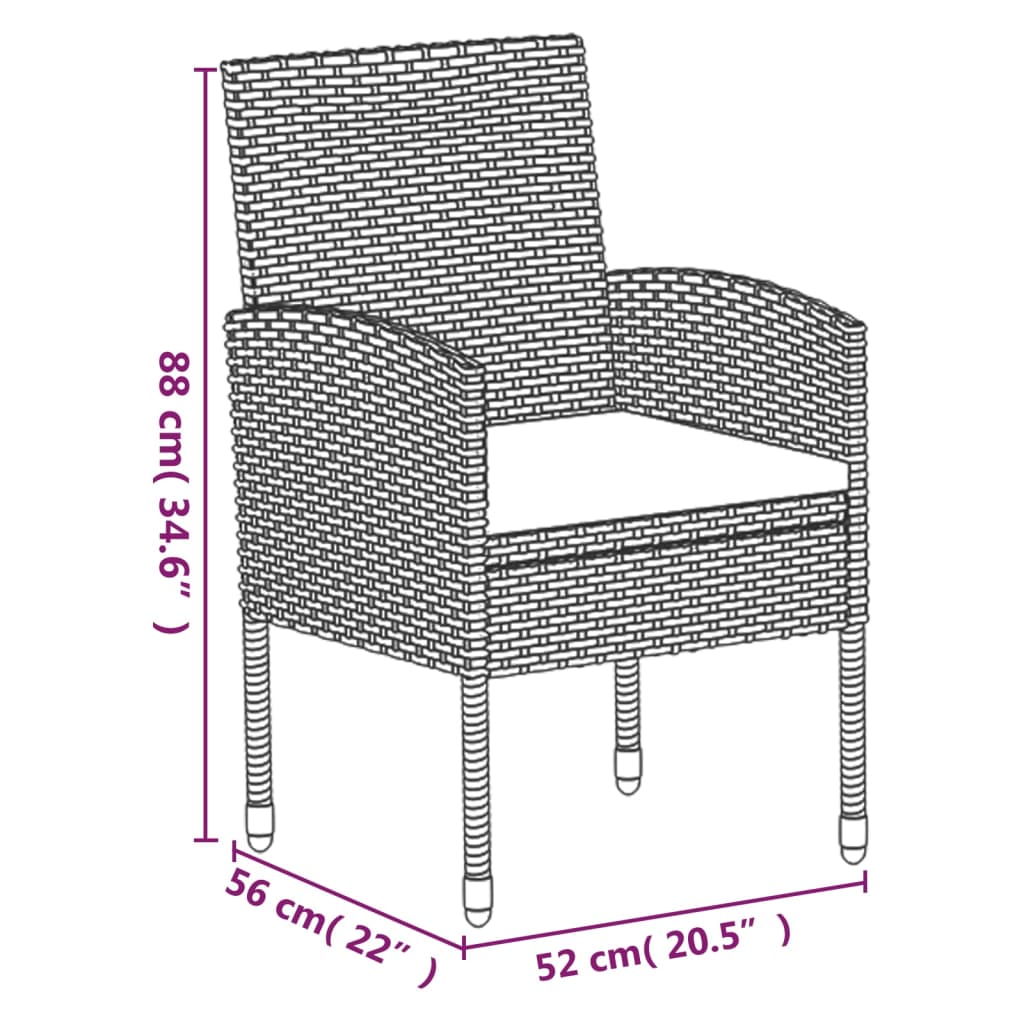 Ensemble de jardin 5 pièces avec coussins en polyrotin