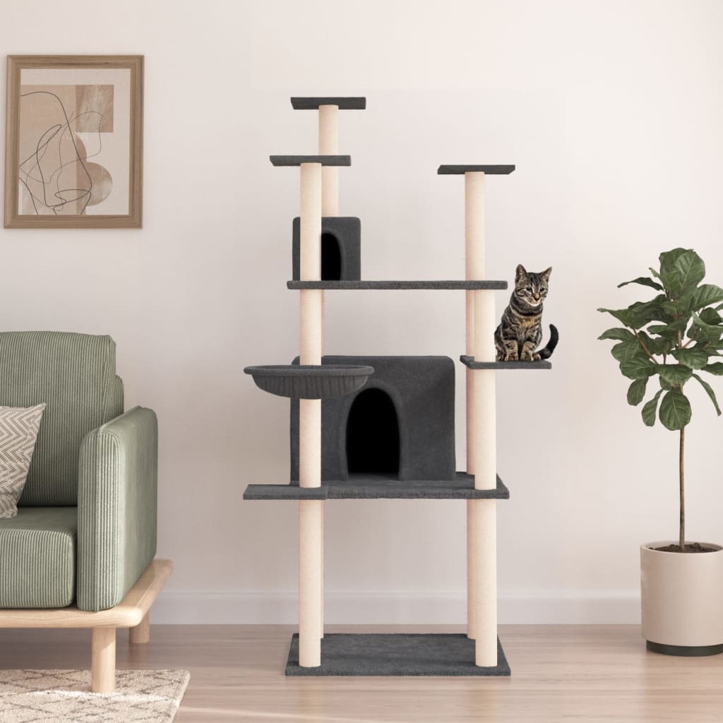 Meuble pour chat avec griffoirs en sisal 166 cm