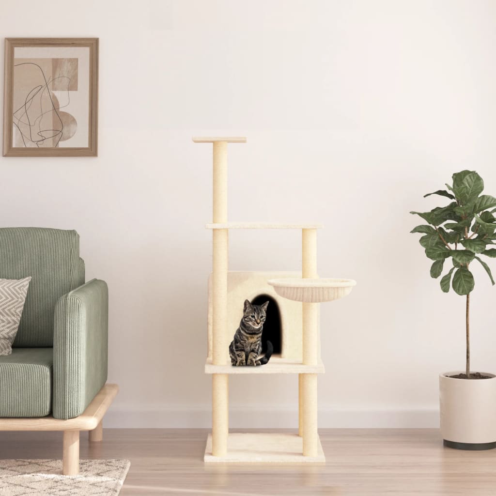 Meuble pour chat avec griffoirs en sisal 132 cm