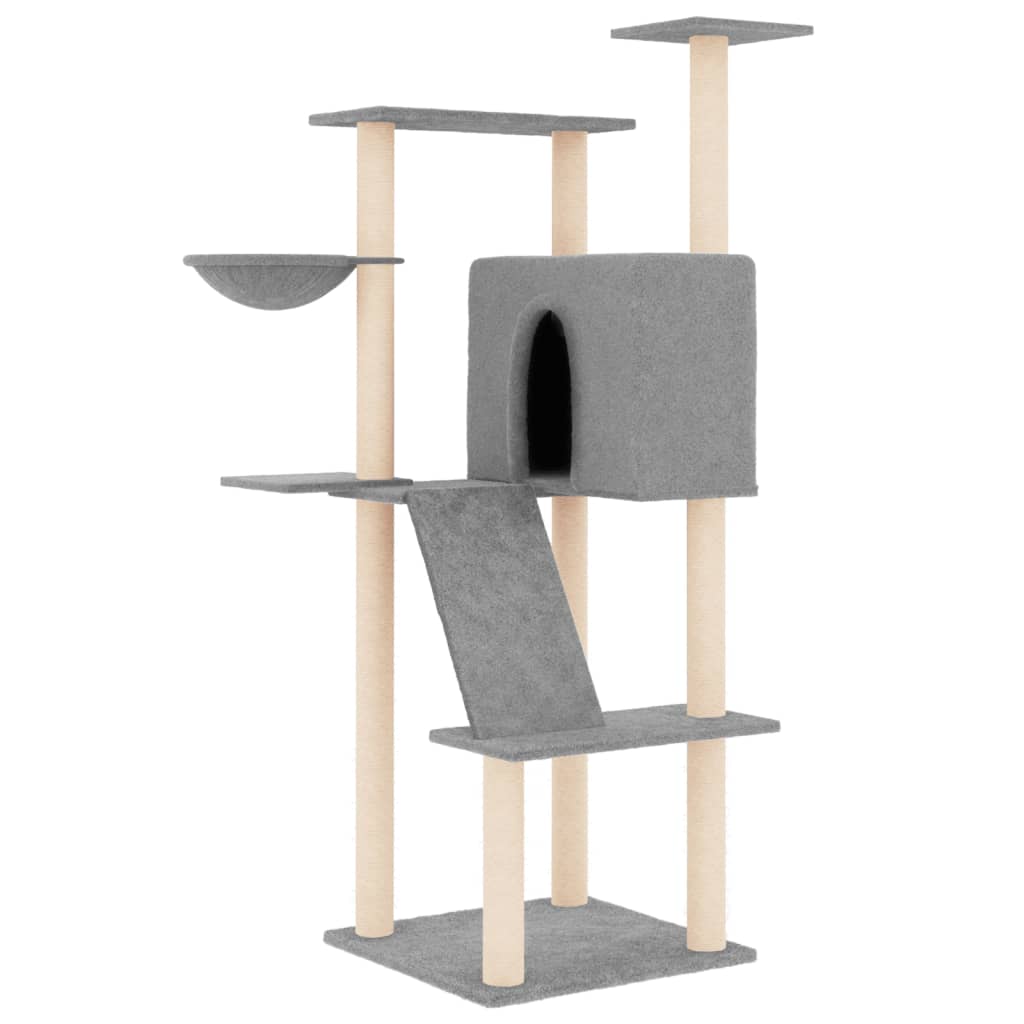 Meuble pour chat avec griffoirs en sisal 143 cm couleur crème