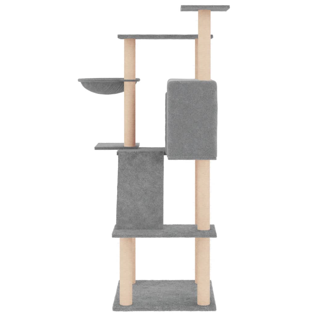 Meuble pour chat avec griffoirs en sisal 143 cm couleur crème