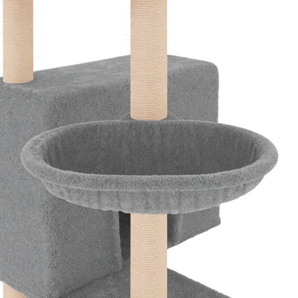 Meuble pour chat avec griffoirs en sisal 143 cm couleur crème