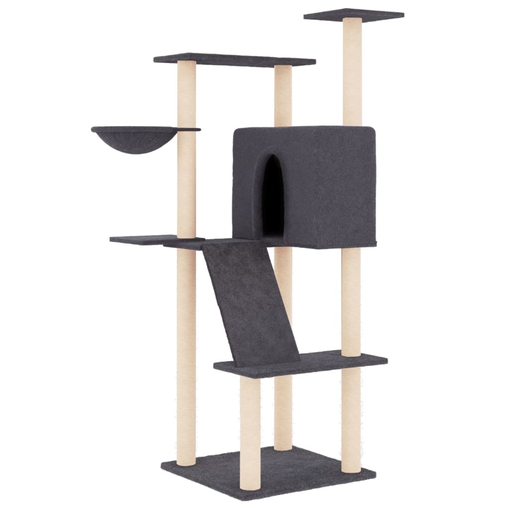 Meuble pour chat avec griffoirs en sisal 143 cm couleur crème