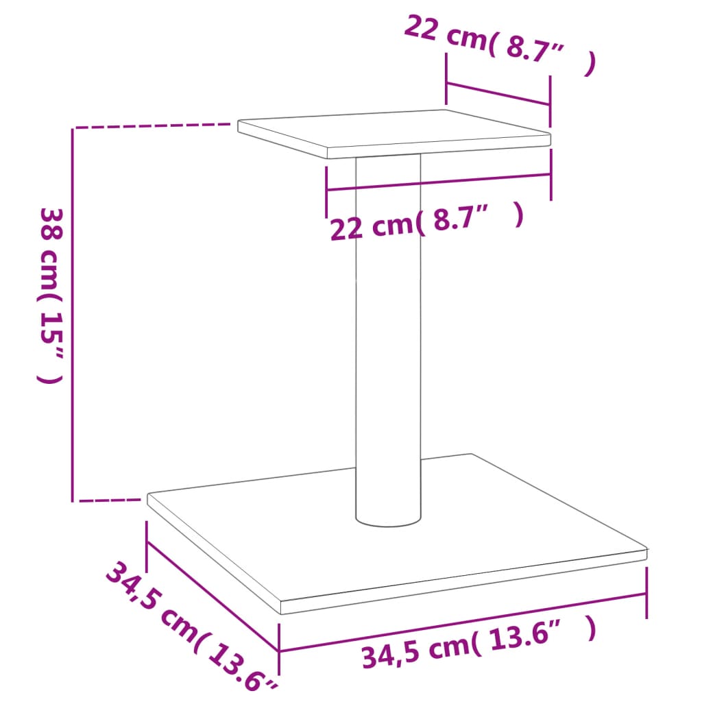 Krabpaal met platform 38 cm crèmekleurig