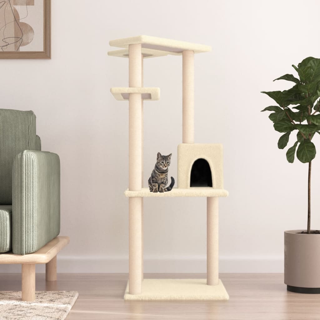 Meuble pour chat avec griffoirs en sisal 123 cm