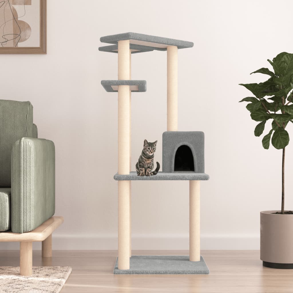 Meuble pour chat avec griffoirs en sisal 123 cm