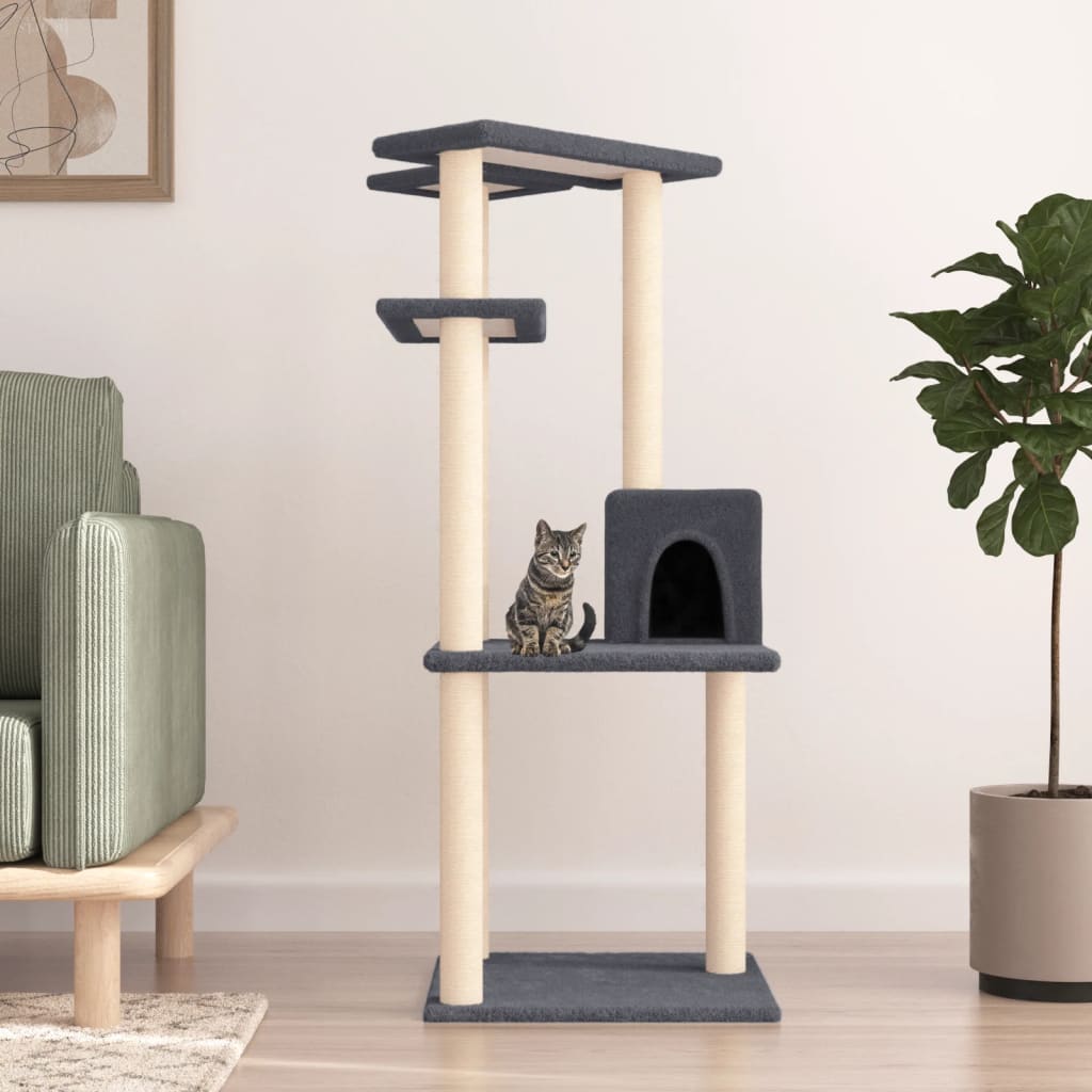 Meuble pour chat avec griffoirs en sisal 123 cm