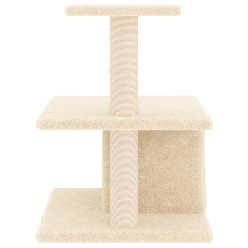 Kattenmeubel met sisal krabpalen 48 cm crèmekleurig