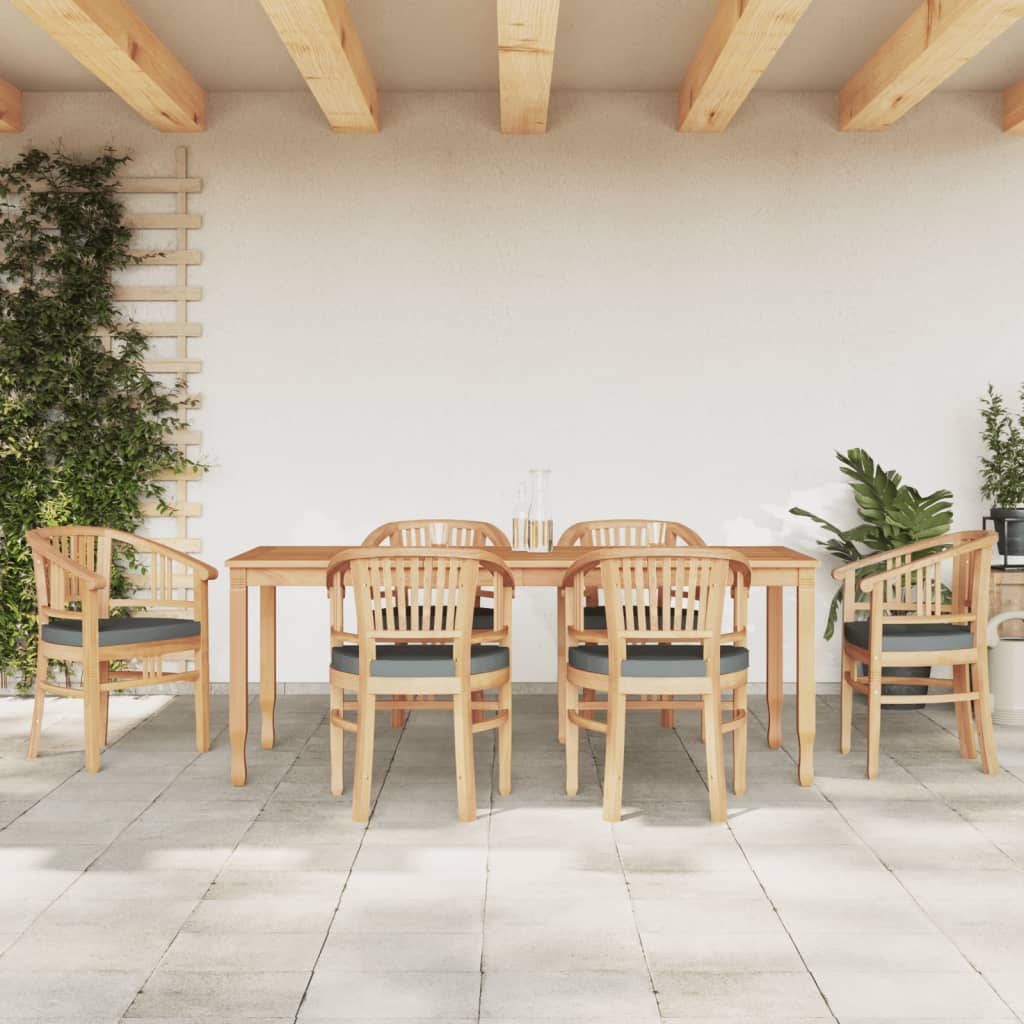 Ensemble de jardin 9 pièces en bois de teck massif