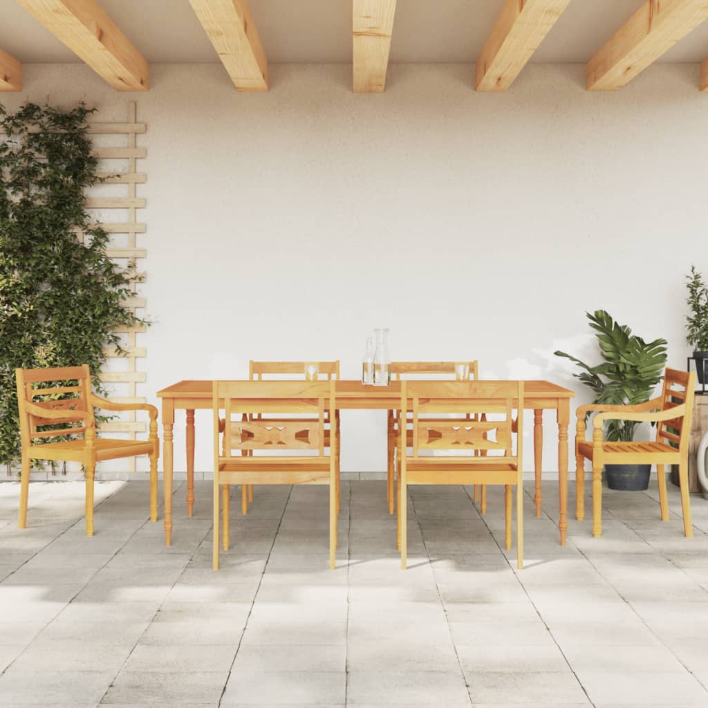 Ensemble de jardin 7 pièces en bois de teck massif