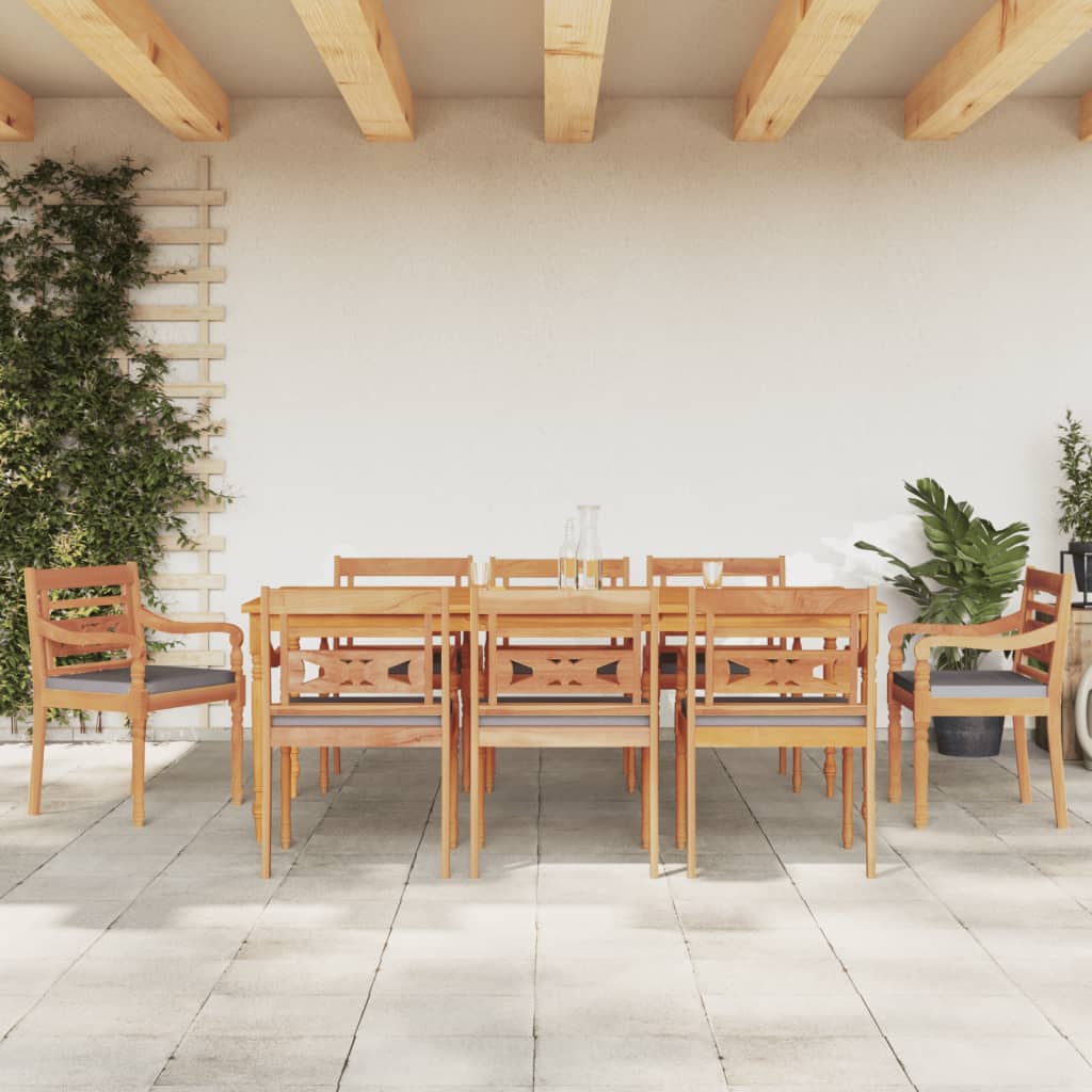 Ensemble de jardin 7 pièces en bois de teck massif