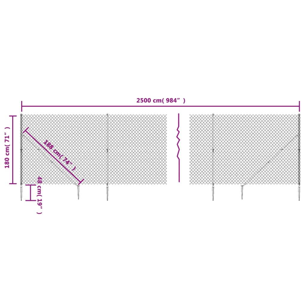 Gaashek met grondankers 0,8x25 m