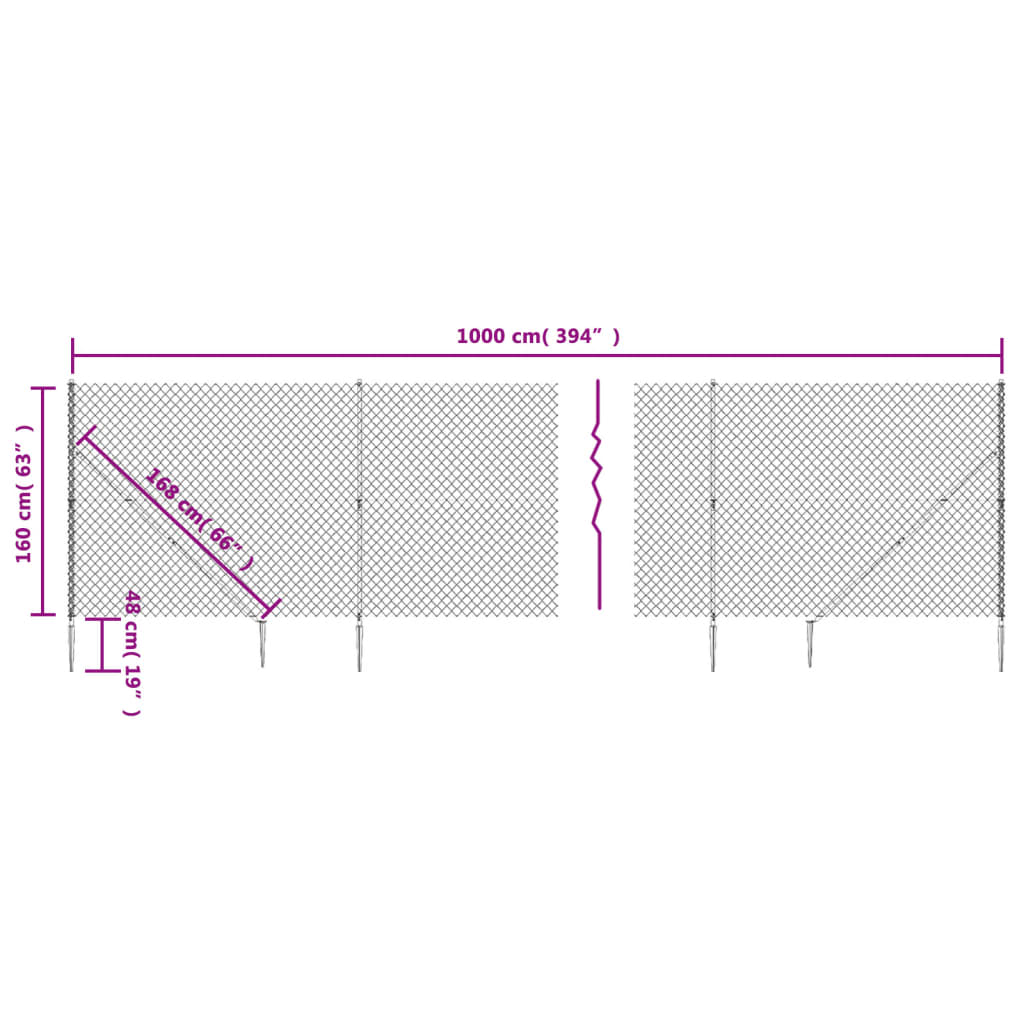 Gaashek met grondankers 0,8x25 m