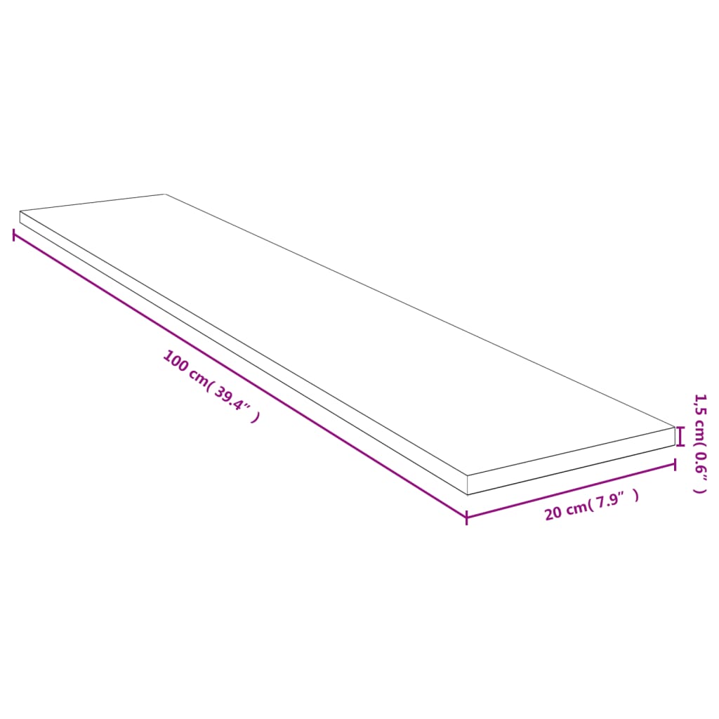 Etagère murale 40x20x2,5 cm bambou