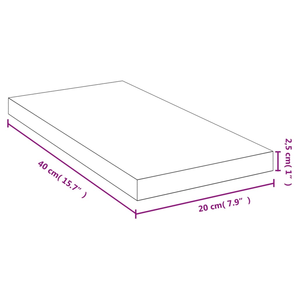 Etagère murale 40x20x2,5 cm bambou