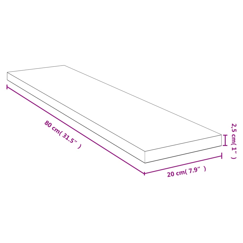 Etagère murale 40x20x2,5 cm bambou