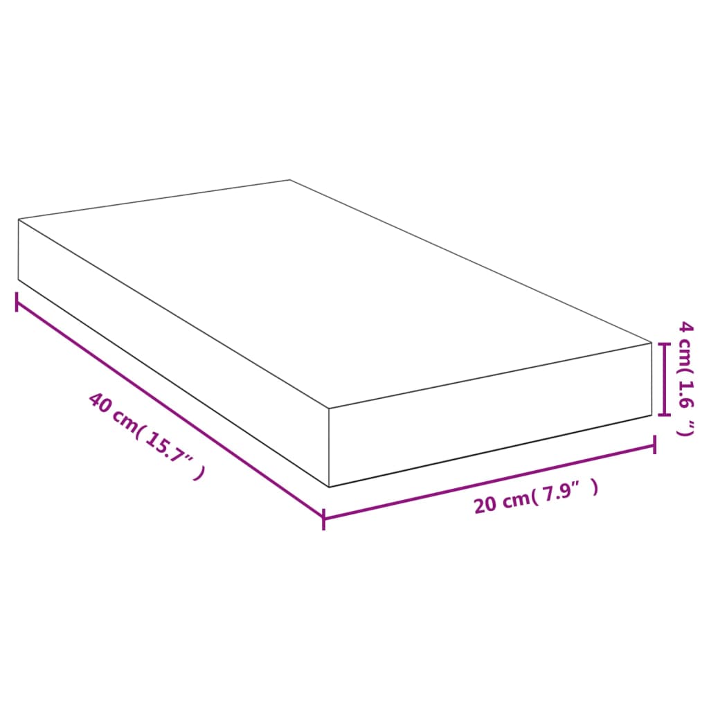 Etagère murale 40x20x2,5 cm bambou