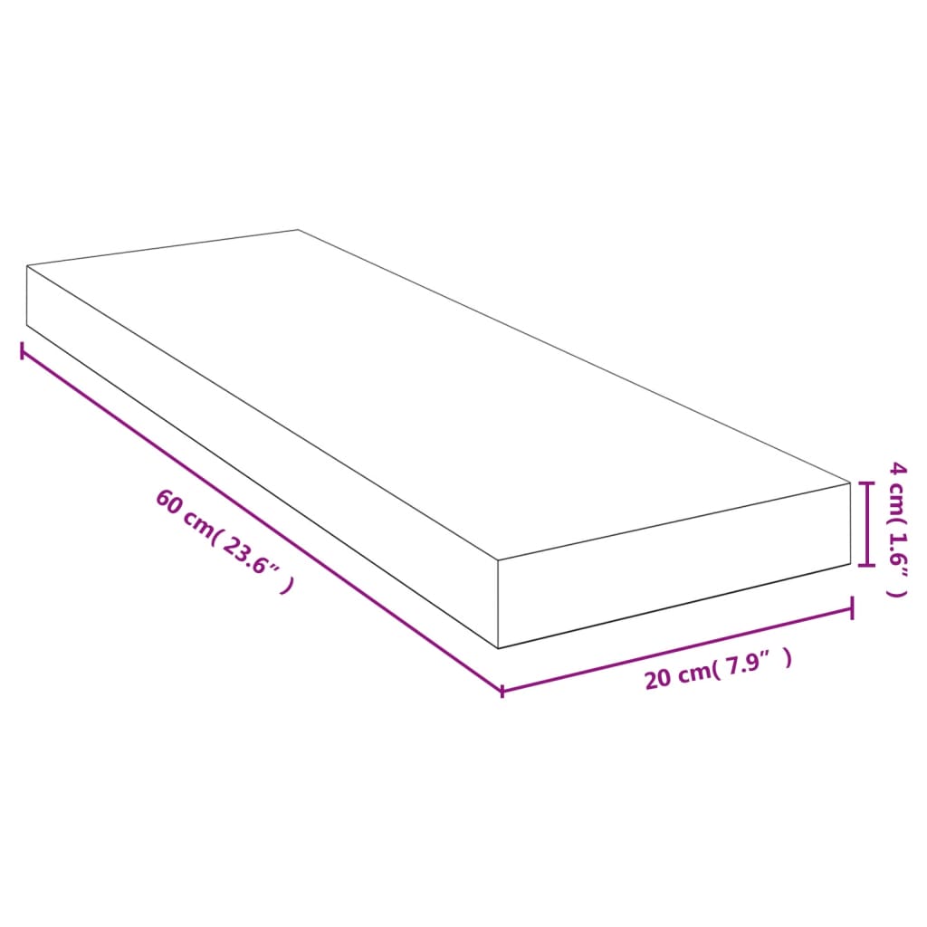 Wandschap 40x20x2,5 cm bamboe