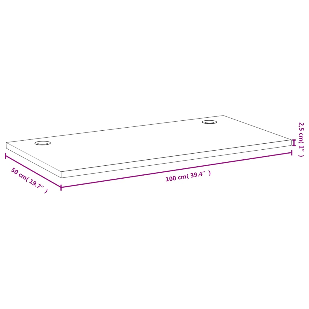 Bureau 110x55x4 cm bambou