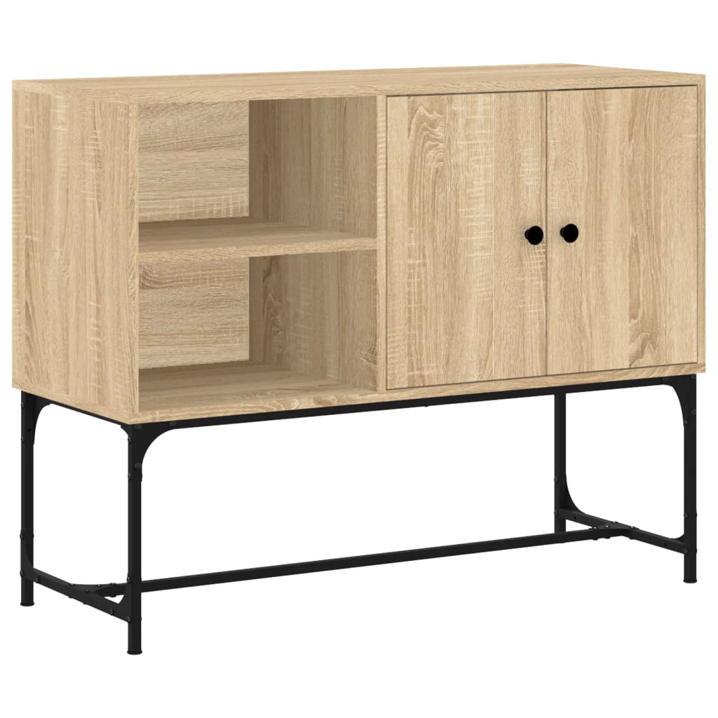 Dressoir 100x40x79,5 cm bewerkt hout bruin eikenkleur