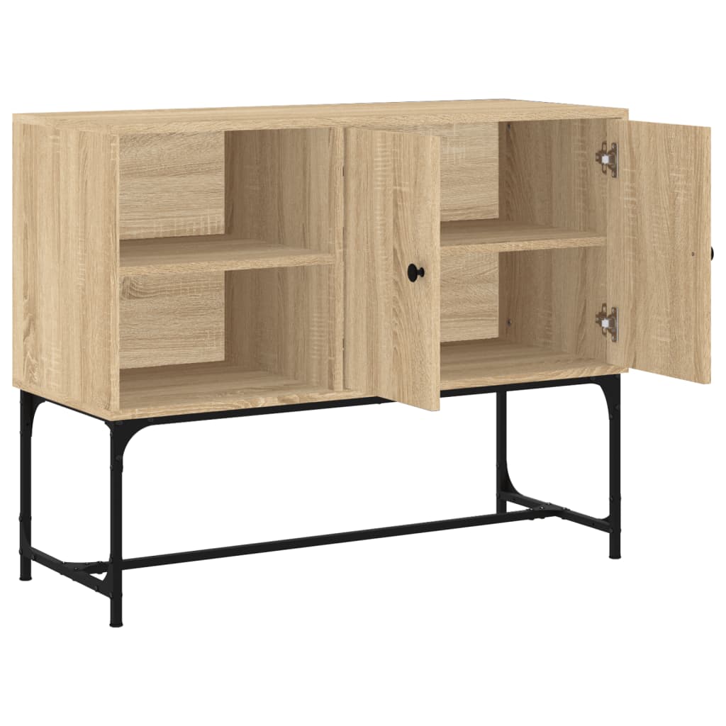 Dressoir 100x40x79,5 cm bewerkt hout eikenkleurig