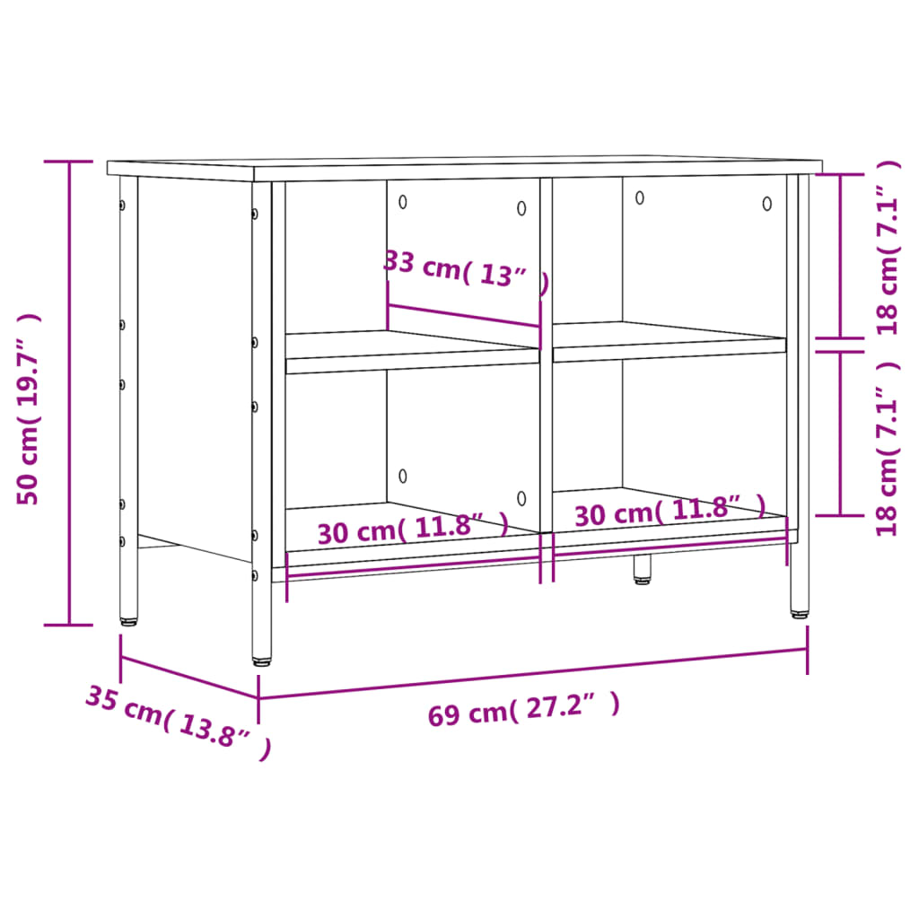 Schoenenkast 100x35x70 cm bewerkt hout