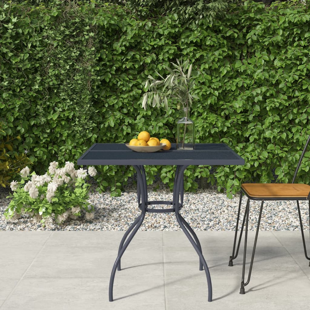 Table de jardin 110x80x72 cm maille acier, anthracite