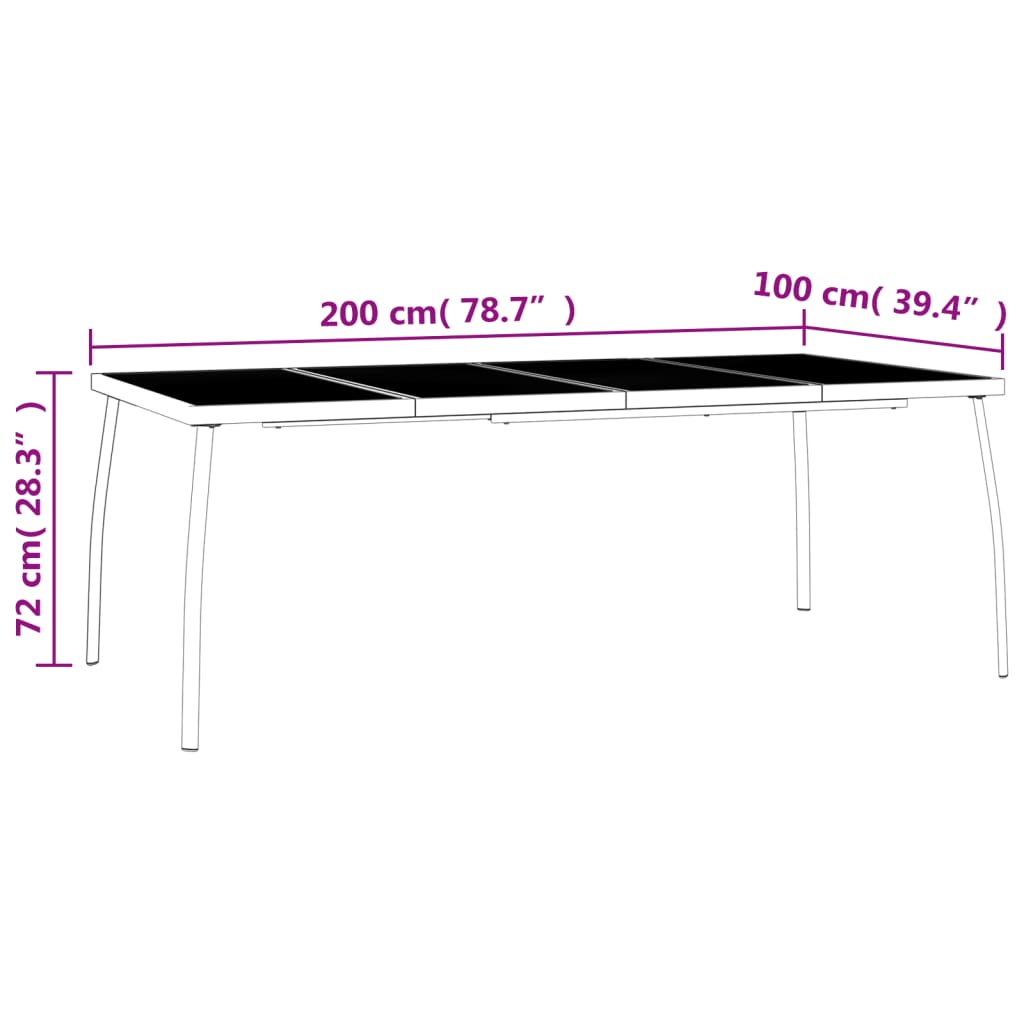 Table de jardin 110x80x72 cm maille acier, anthracite