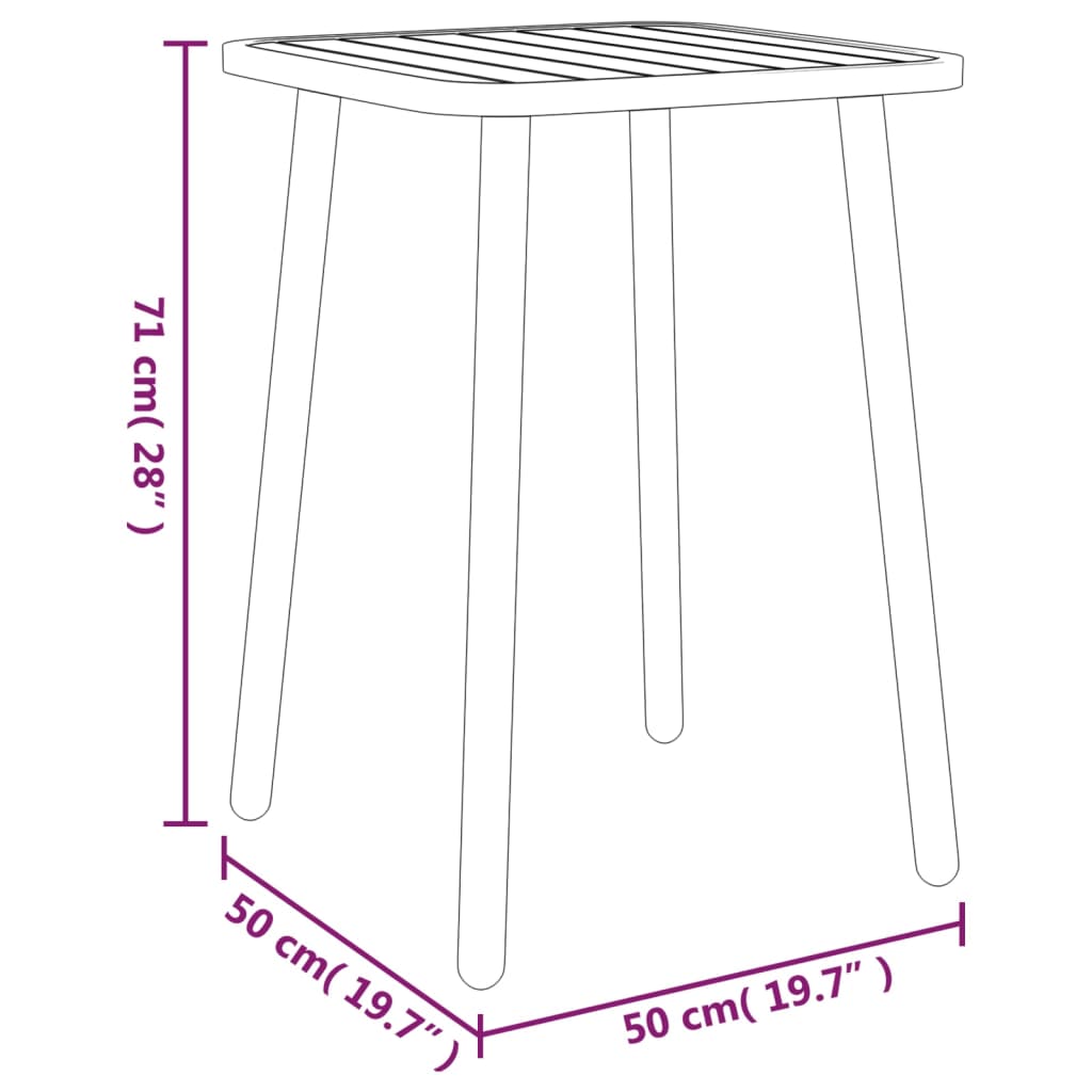 Table de jardin 50x50x71 cm acier, anthracite