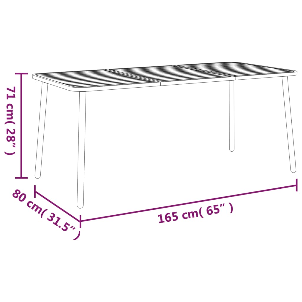 Table de jardin 50x50x71 cm acier, anthracite